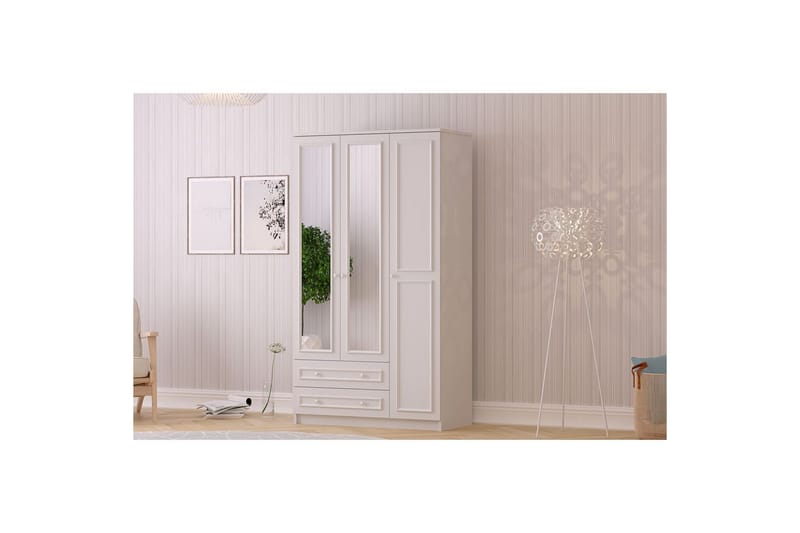 Kovric Hjørnegarderobe 105x182 cm - Matt Hvit - Oppbevaring - Klesoppbevaring - Garderober & garderobesystem - Hjørnegarderobe