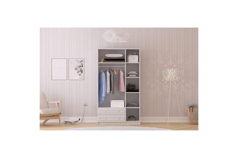 Kovric Hjørnegarderobe 105x182 cm - Matt Hvit - Oppbevaring - Klesoppbevaring - Garderober & garderobesystem - Hjørnegarderobe