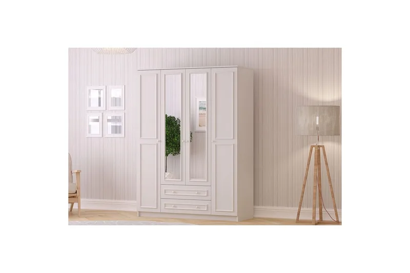Kovric Hjørnegarderobe 140x184 cm - Matt Hvit - Oppbevaring - Klesoppbevaring - Garderober & garderobesystem