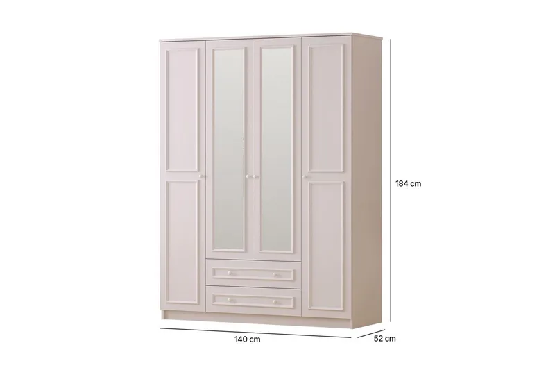 Kovric Hjørnegarderobe 140x184 cm - Matt Hvit - Oppbevaring - Klesoppbevaring - Garderober & garderobesystem