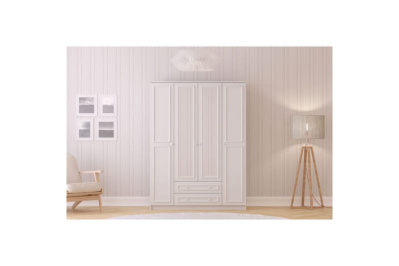 Kovric Hjørnegarderobe 140x184 cm - Matt Hvit - Oppbevaring - Klesoppbevaring - Garderober & garderobesystem - Hjørnegarderobe