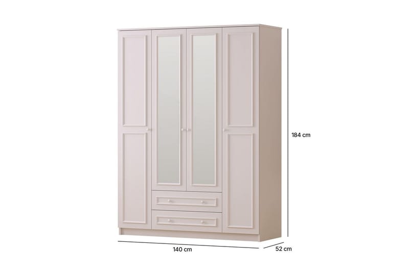 Kovric Hjørnegarderobe 140x184 cm - Matt Hvit - Oppbevaring - Klesoppbevaring - Garderober & garderobesystem - Hjørnegarderobe