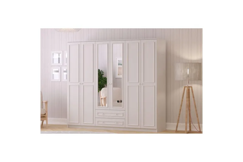 Kovric Hjørnegarderobe 210x184 cm - Matt Hvit - Oppbevaring - Klesoppbevaring - Garderober & garderobesystem