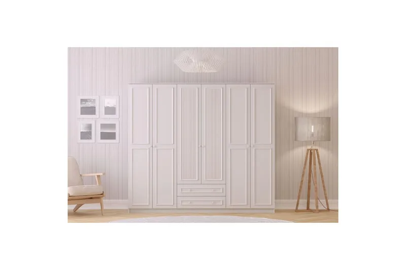 Kovric Hjørnegarderobe 210x184 cm - Matt Hvit - Oppbevaring - Klesoppbevaring - Garderober & garderobesystem