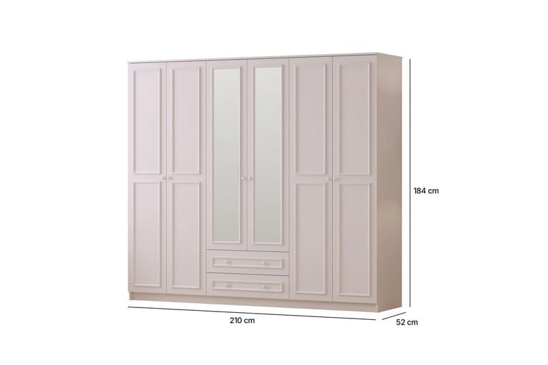 Kovric Hjørnegarderobe 210x184 cm - Matt Hvit - Oppbevaring - Klesoppbevaring - Garderober & garderobesystem