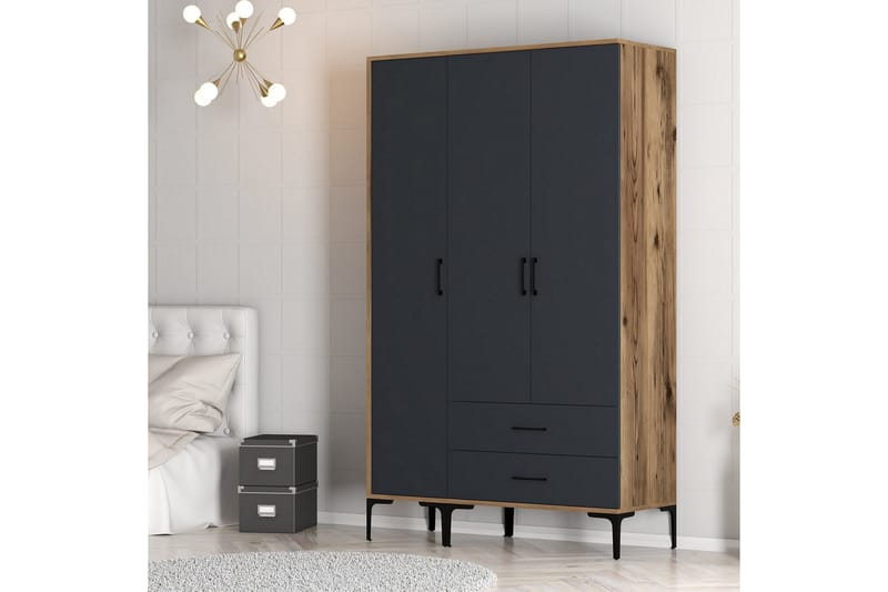 Kumsal Garderobe 120 cm - Antrasitt - Oppbevaring - Klesoppbevaring - Garderober & garderobesystem