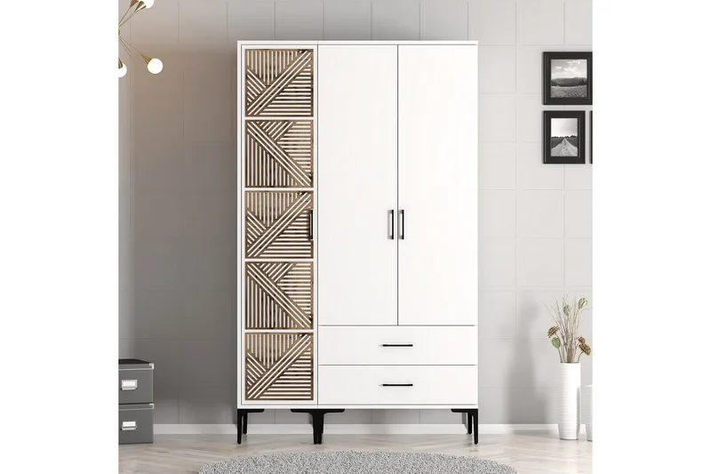 Kumsal Garderobe 120 cm - Hvit - Oppbevaring - Klesoppbevaring - Garderober & garderobesystem