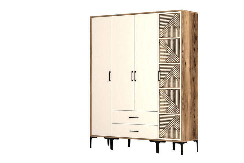 Kumsal Garderobe 160 cm - Cream - Oppbevaring - Klesoppbevaring - Garderober & garderobesystem