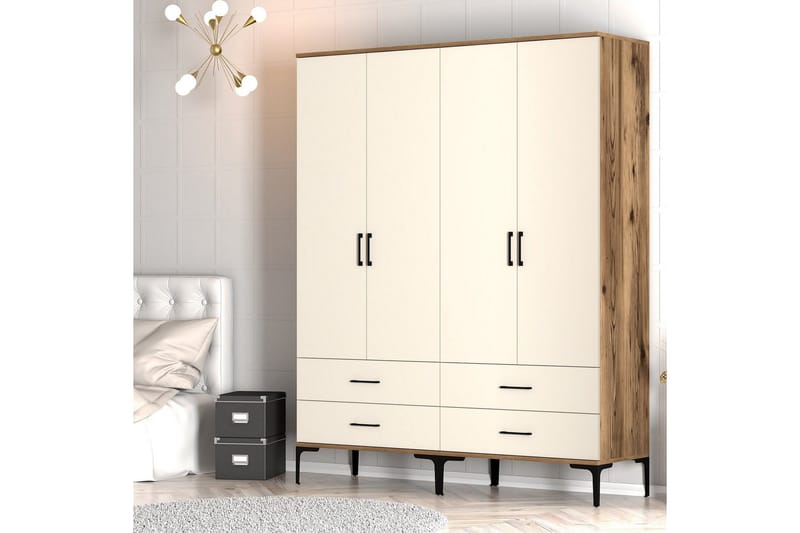 Kumsal Garderobe 160 cm - Cream - Oppbevaring - Klesoppbevaring - Garderober & garderobesystem