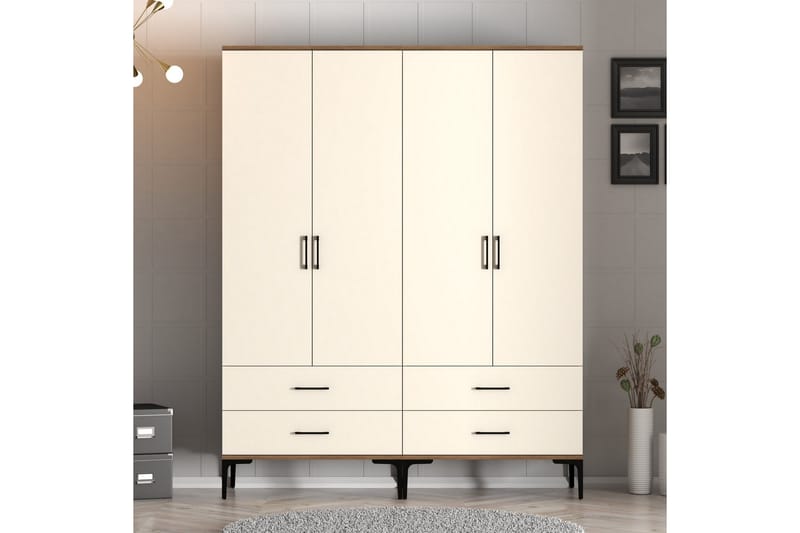 Kumsal Garderobe 160 cm - Cream - Oppbevaring - Klesoppbevaring - Garderober & garderobesystem