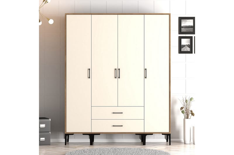 Kumsal Garderobe 160 cm - Cream - Oppbevaring - Klesoppbevaring - Garderober & garderobesystem