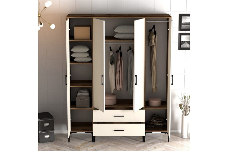 Kumsal Garderobe 160 cm - Cream - Oppbevaring - Klesoppbevaring - Garderober & garderobesystem