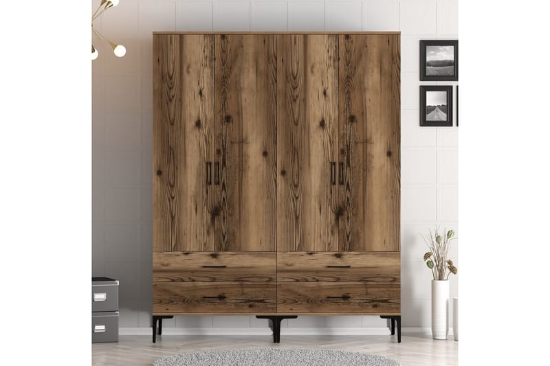 Kumsal Garderobe 160 cm, Valnøtt