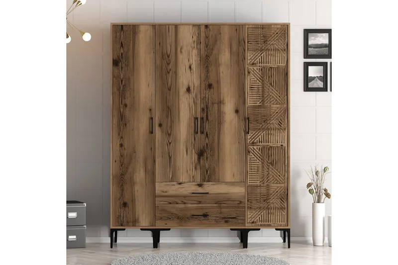 Kumsal Garderobe 160 cm, Valnøtt