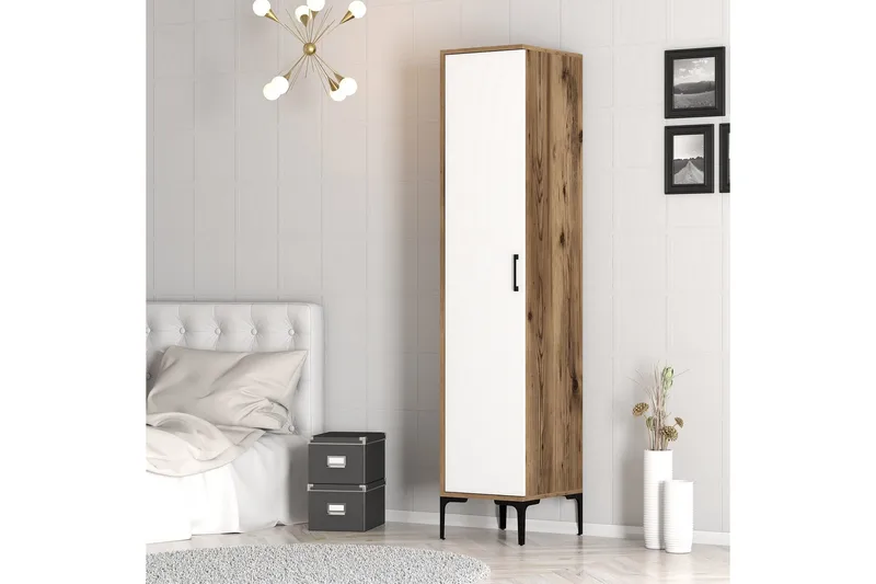 Kumsal Garderobe 40 cm - Valnøtt/Hvit - Oppbevaring - Klesoppbevaring - Garderober & garderobesystem