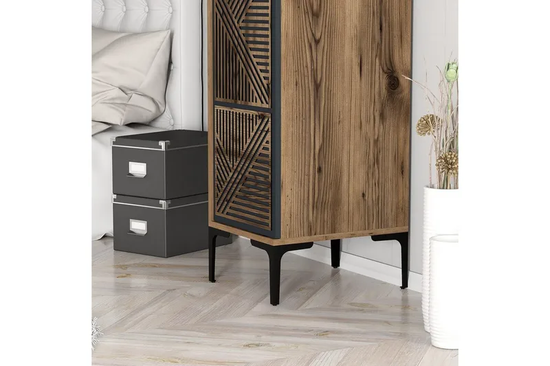 Kumsal Garderobe 40x47,5 cm - Valnøtt/Antrasitt - Oppbevaring - Klesoppbevaring - Garderober & garderobesystem