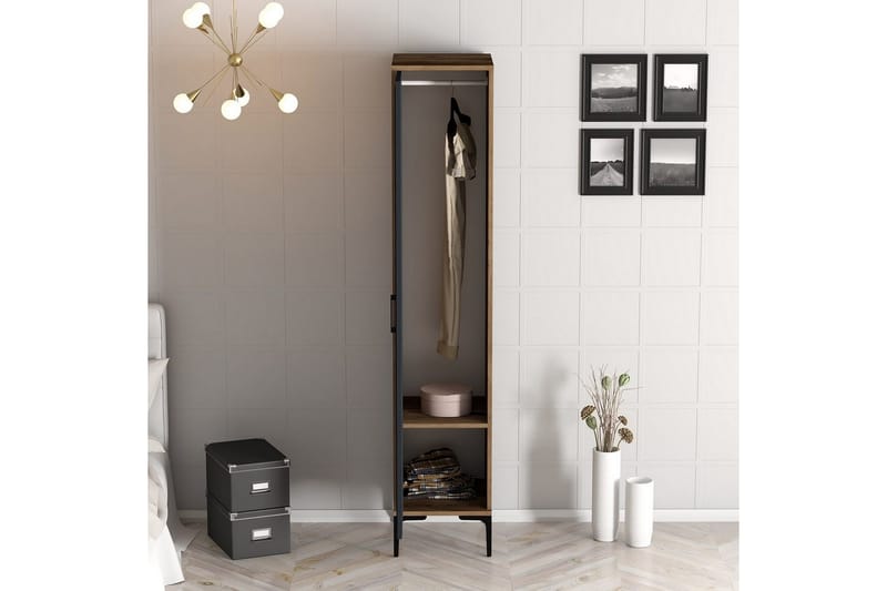 Kumsal Garderobe 40x47,5 cm - Valnøtt/Antrasitt - Oppbevaring - Klesoppbevaring - Garderober & garderobesystem