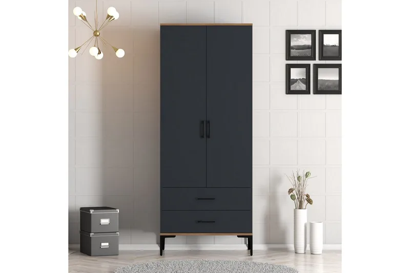 Kumsal Garderobe 80 cm - Antrasitt - Oppbevaring - Klesoppbevaring - Garderober & garderobesystem