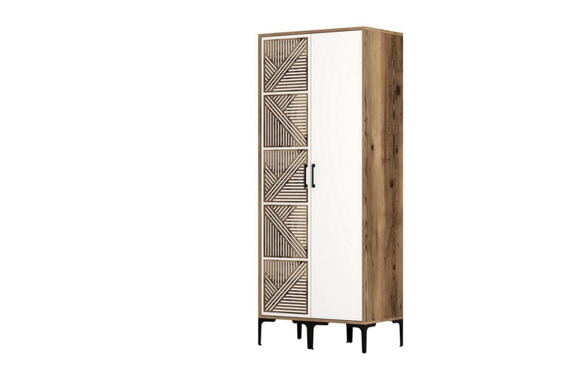 Kumsal Garderobe 80 cm - Brun/Hvit - Oppbevaring - Klesoppbevaring - Garderober & garderobesystem