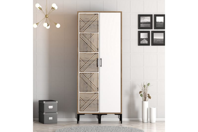 Kumsal Garderobe 80 cm - Brun/Hvit - Oppbevaring - Klesoppbevaring - Garderober & garderobesystem