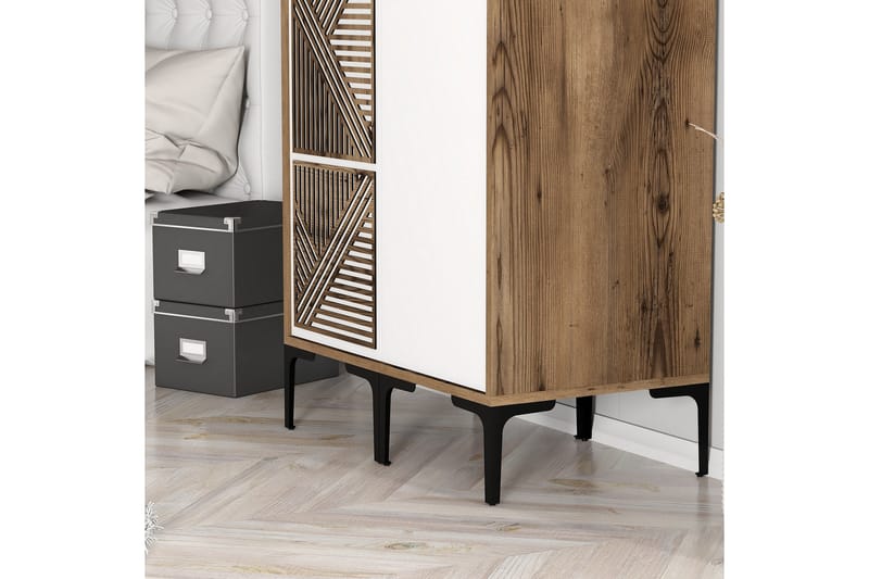 Kumsal Garderobe 80 cm - Brun/Hvit - Oppbevaring - Klesoppbevaring - Garderober & garderobesystem