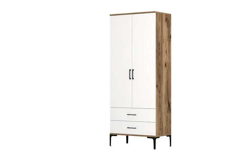 Kumsal Garderobe 80 cm - Brun/Hvit - Oppbevaring - Klesoppbevaring - Garderober & garderobesystem