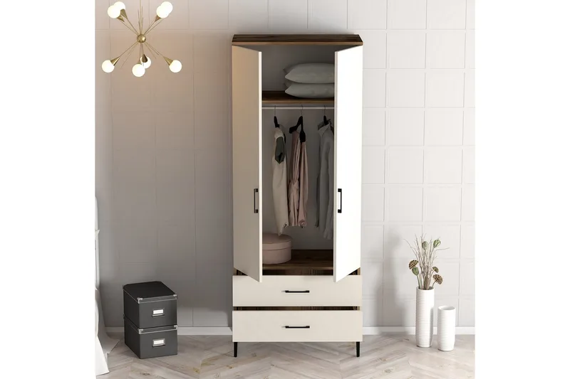 Kumsal Garderobe 80 cm - Cream - Oppbevaring - Klesoppbevaring - Garderober & garderobesystem