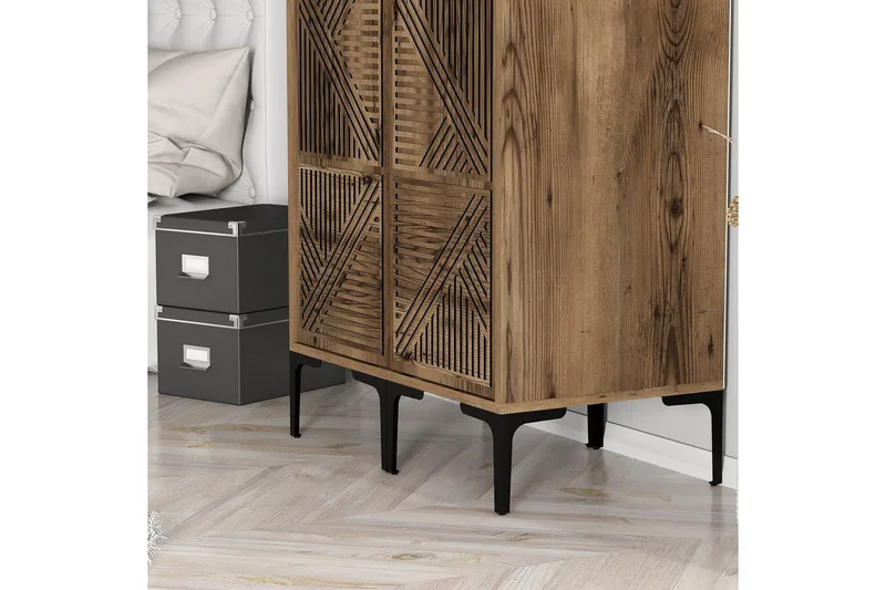 Kumsal Garderobe 80 cm - Valnøtt - Oppbevaring - Klesoppbevaring - Garderober & garderobesystem