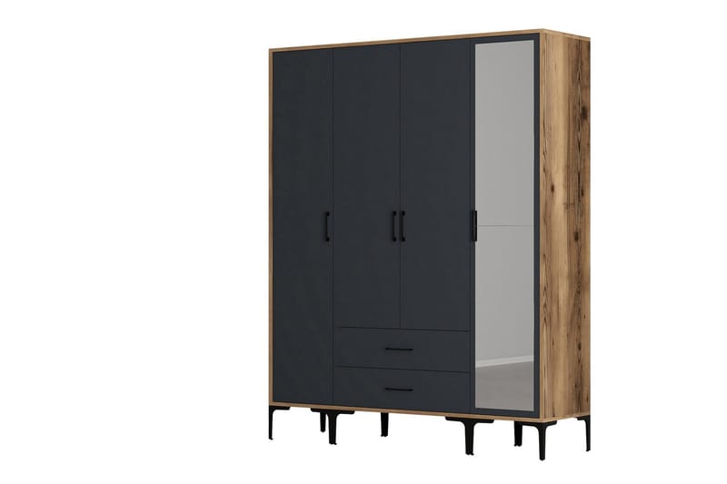 Kumsal Garderobe med Speil - Antrasitt - Oppbevaring - Klesoppbevaring - Garderober & garderobesystem