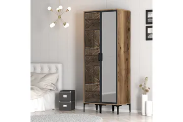 Kumsal Garderobe med Speil - Antrasitt - Oppbevaring - Klesoppbevaring - Garderober & garderobesystem