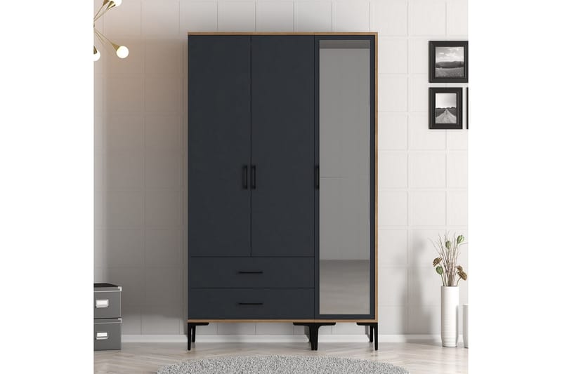Kumsal Garderobe med Speil - Antrasitt - Oppbevaring - Klesoppbevaring - Garderober & garderobesystem