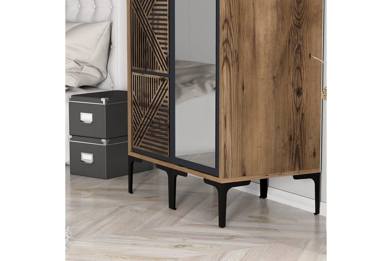 Kumsal Garderobe med Speil - Antrasitt - Oppbevaring - Klesoppbevaring - Garderober & garderobesystem