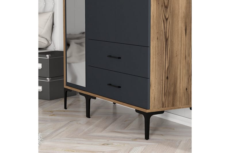 Kumsal Garderobe med Speil - Antrasitt - Oppbevaring - Klesoppbevaring - Garderober & garderobesystem