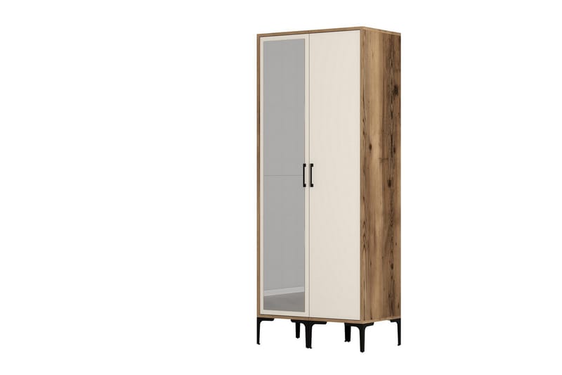 Kumsal Garderobe med Speil - Cream - Oppbevaring - Klesoppbevaring - Garderober & garderobesystem