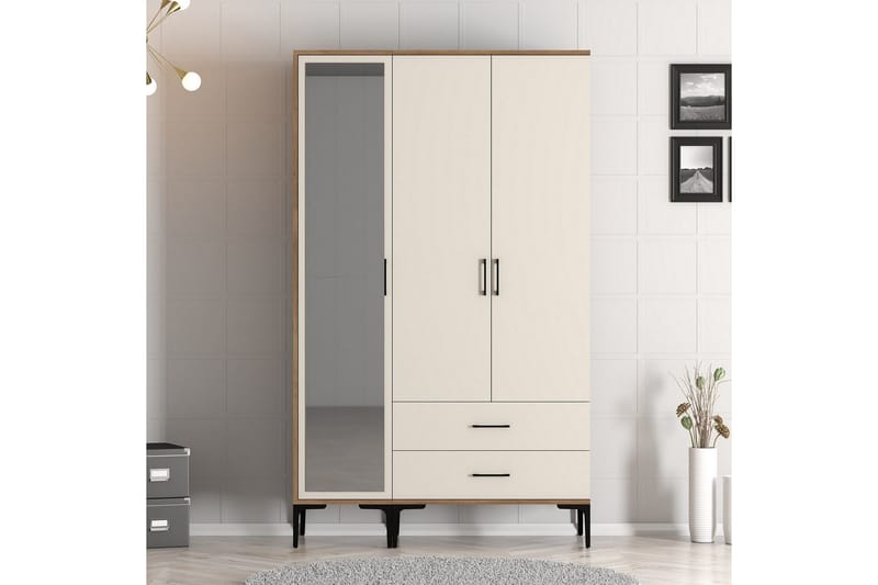 Kumsal Garderobe med Speil, Cream