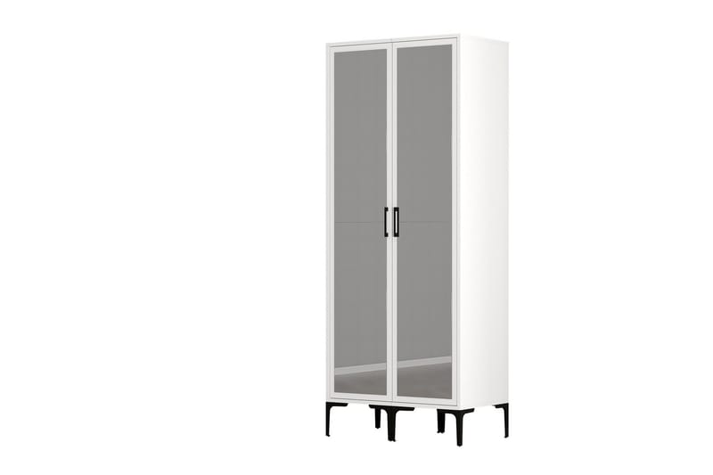 Kumsal Garderobe med Speil - Hvit - Oppbevaring - Klesoppbevaring - Garderober & garderobesystem