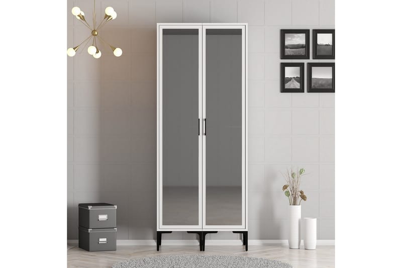 Kumsal Garderobe med Speil, Hvit