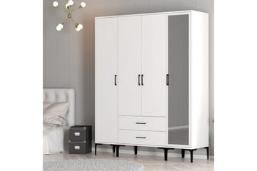 Kumsal Garderobe med Speil - Hvit - Oppbevaring - Klesoppbevaring - Garderober & garderobesystem