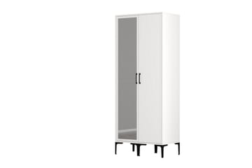 Kumsal Garderobe med Speil - Hvit - Oppbevaring - Klesoppbevaring - Garderober & garderobesystem