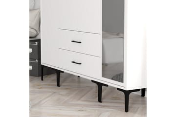 Kumsal Garderobe med Speil - Hvit - Oppbevaring - Klesoppbevaring - Garderober & garderobesystem