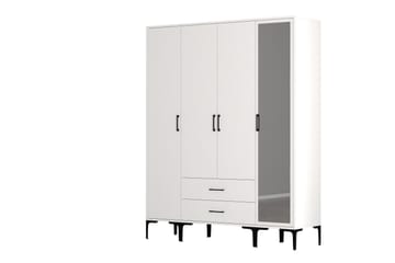 Kumsal Garderobe med Speil - Hvit - Oppbevaring - Klesoppbevaring - Garderober & garderobesystem