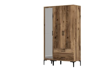 Kumsal Garderobe med Speil - Valnøtt - Oppbevaring - Klesoppbevaring - Garderober & garderobesystem