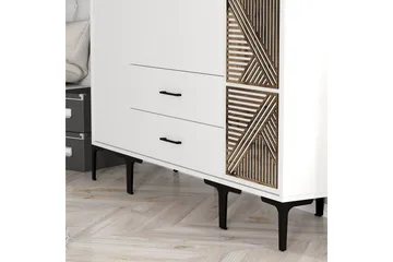 Kumsal Garderobeskap 160 cm i Malt Tre - Hvit - Oppbevaring - Klesoppbevaring - Garderober & garderobesystem