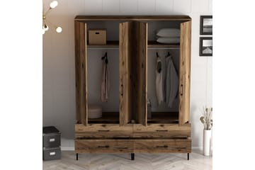 Kumsal Garderobeskap 160 cm i Tre - Brun - Oppbevaring - Klesoppbevaring - Garderober & garderobesystem