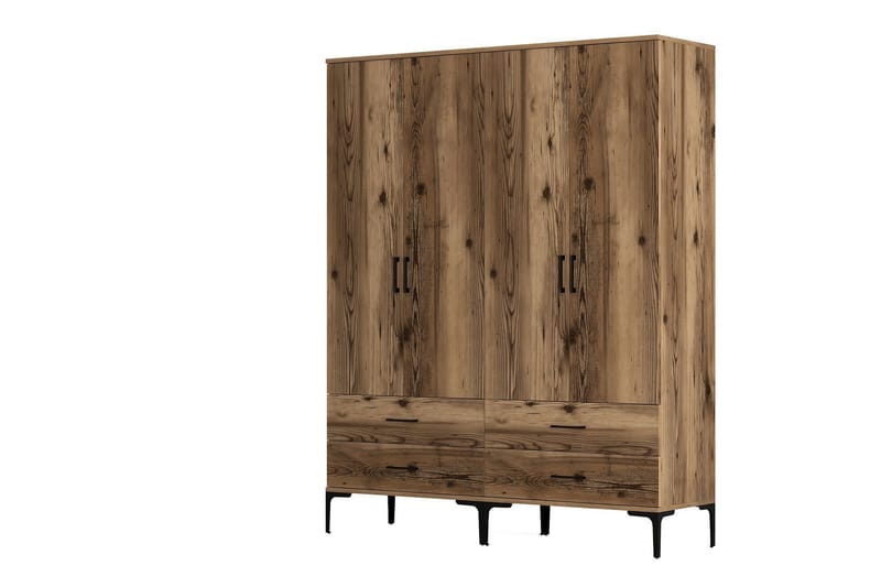 Kumsal Garderobeskap 160 cm i Tre - Brun - Oppbevaring - Klesoppbevaring - Garderober & garderobesystem
