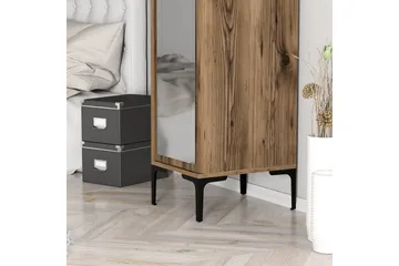 Kumsal Garderobeskap 40 cm i Tre og Glass - Brun - Oppbevaring - Klesoppbevaring - Garderober & garderobesystem