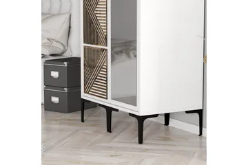 Kumsal Garderobeskap med Speil 80 cm i Tre - Hvit - Oppbevaring - Klesoppbevaring - Garderober & garderobesystem