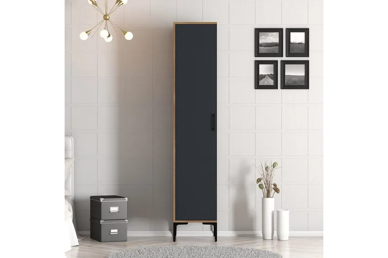 Kumsal Garderobesskåp 40x47,5 cm - Valnøtt/Antrasitt - Oppbevaring - Klesoppbevaring - Garderober & garderobesystem - Garderobeskap & klesskap