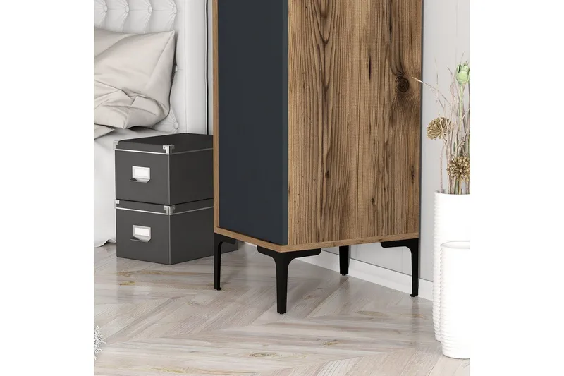 Kumsal Garderobesskåp 40x47,5 cm - Valnøtt/Antrasitt - Oppbevaring - Klesoppbevaring - Garderober & garderobesystem - Garderobeskap & klesskap