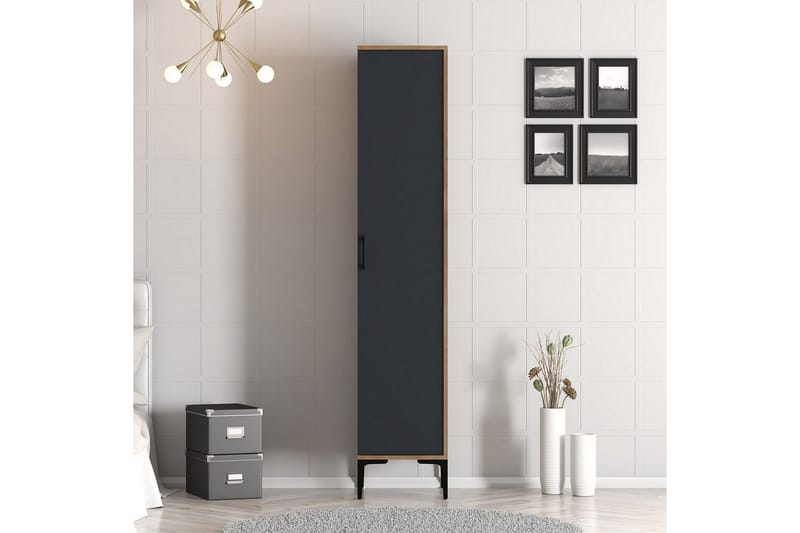 Kumsal Garderobesskåp 40x47,5 cm - Valnøtt/Antrasitt - Oppbevaring - Klesoppbevaring - Garderober & garderobesystem - Garderobeskap & klesskap